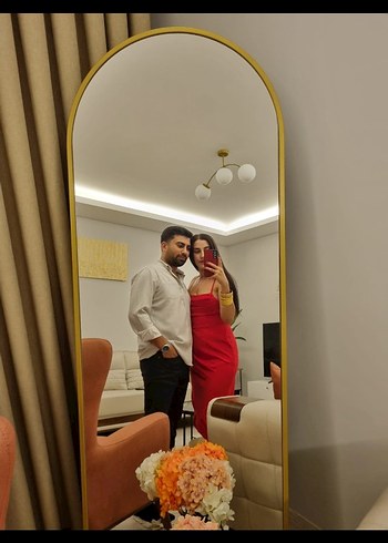 Trendyol & Milla Kırmızı Drapeli Midi Kalem Elbise
