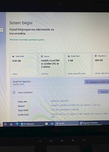 LAPTOP BİLGİSAYAR - LENOVO Z580 - İ5 - Nvdıa GT635M - Görsel 16