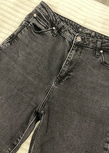 m Beden Siyah Normal Kesim Midi Denim Kadın Jean