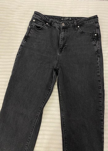 Siyah Normal Kesim Midi Denim Kadın Jean