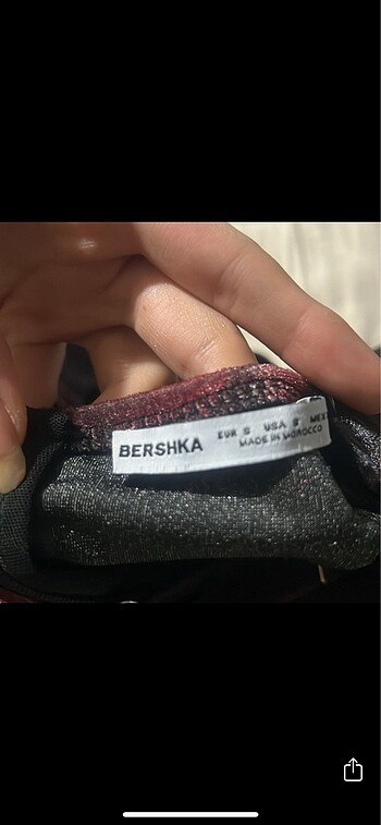 s Beden bordo Renk BERSHKA KADİFE ELBİSE