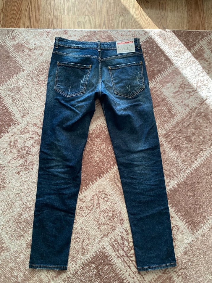 Erkek Lacivert Bağcıklı Bol Kesim Jean - Görsel 2