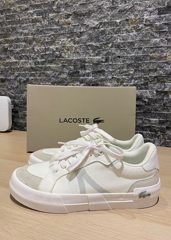 Beyaz Lacoste Bağcıklı Kadın Spor Ayakkabı - Görsel 2