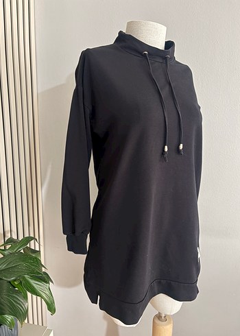 Diğer Siyah Oversize Kapusonlu Sweatshirt