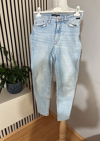 Mavi Acik Mavi Yuksek Bel Denim Jean