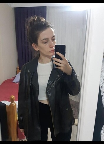 Mavi marka deri ceket