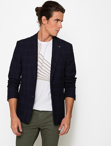 Cacharel Lacivert Slim Fit Ceket