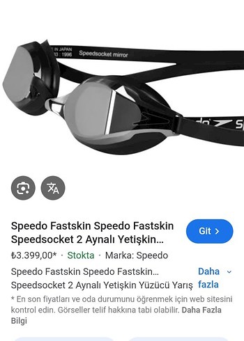 Speedo Speedo Speedsocket BS 5883 : 1996 Yetişkin Yüzücü Yarış Gözlüğü