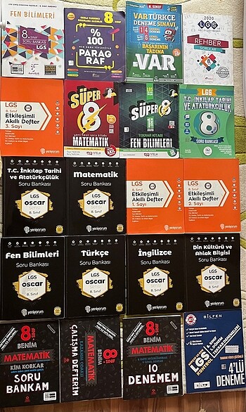 8. sınıf LGS hazırlık 20?li test kitabı.
