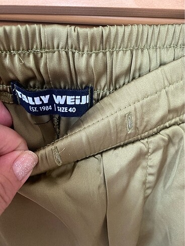 m Beden haki Renk Saten bol pantalon