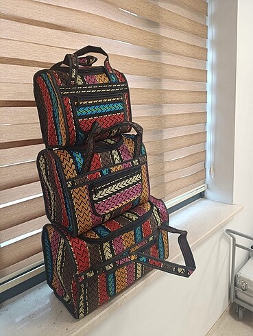 Beden çeşitli Renk TOPTAN 3?LÜ HASIR SETİ ÇANTLAR.