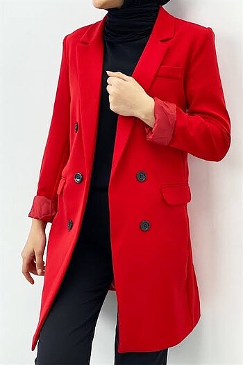 Diğer Astarsız kırmızı blazer ceket ürün kalıbı m beden den xl bedene
