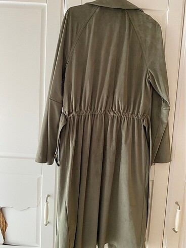 xs Beden Zara trençkot süet haki renk