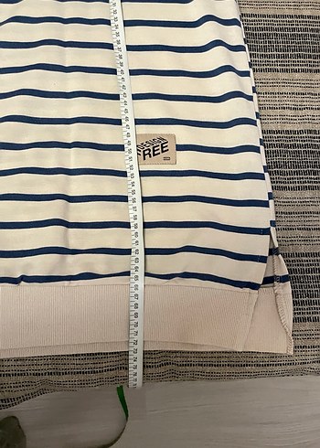 Kadın Çizgili Pamuklu Sweatshirt - Görsel 3