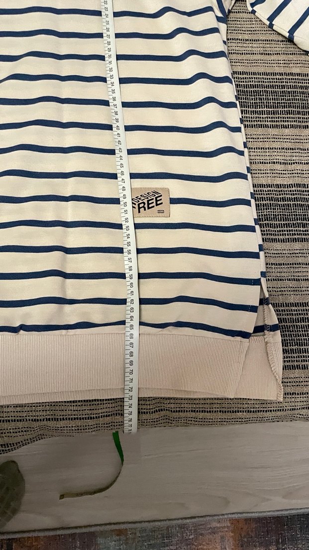 Kadın Çizgili Pamuklu Sweatshirt - Görsel 3