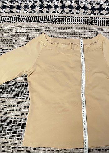 Kısa Kollu Bej Kadın Bluz - Görsel 2