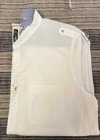 Erkek Beyaz Pamuklu keten Uzun Kollu Gömlek - Görsel 5