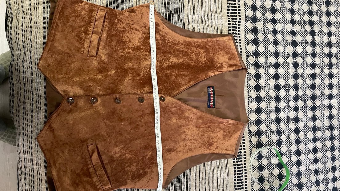 Düğmeli Kahverengi Süet erkek Yelek - Görsel 5