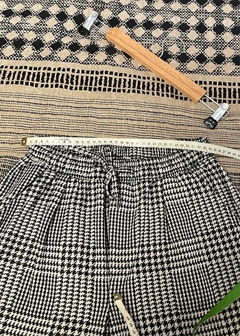 Gri Ekoseli Rahat Kesim Kadın Pantolon - Görsel 3