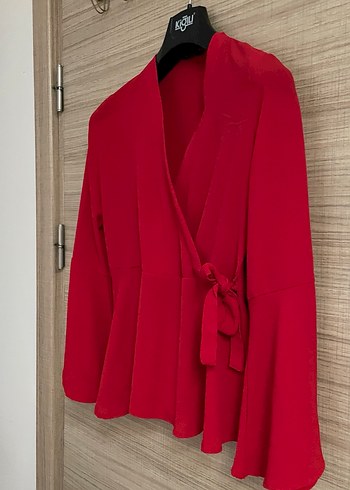 Kırmızı Salaş Kadın Bluz - Görsel 2