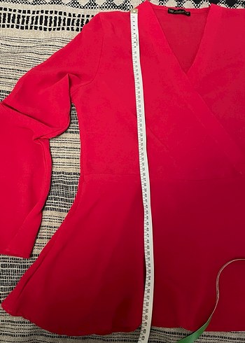 Kırmızı Salaş Kadın Bluz - Görsel 4