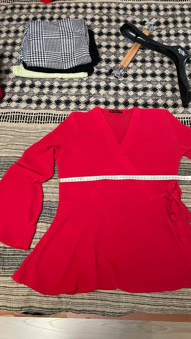 Kırmızı Salaş Kadın Bluz - Görsel 5