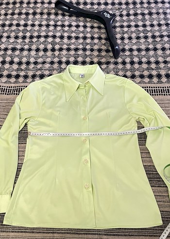 Düğmeli Pastel Yeşil Kadın Gömlek - Görsel 3