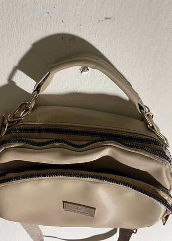 Bej Kadın Çapraz Çanta Fermuarlı - Görsel 2