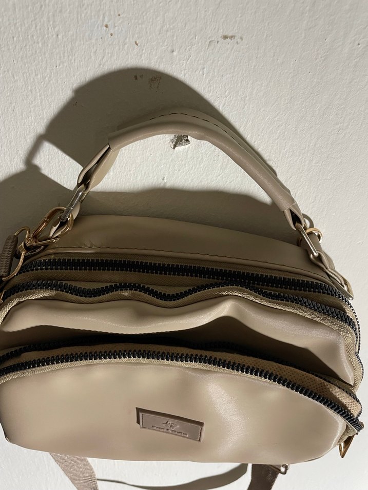 Bej Kadın Çapraz Çanta Fermuarlı - Görsel 2