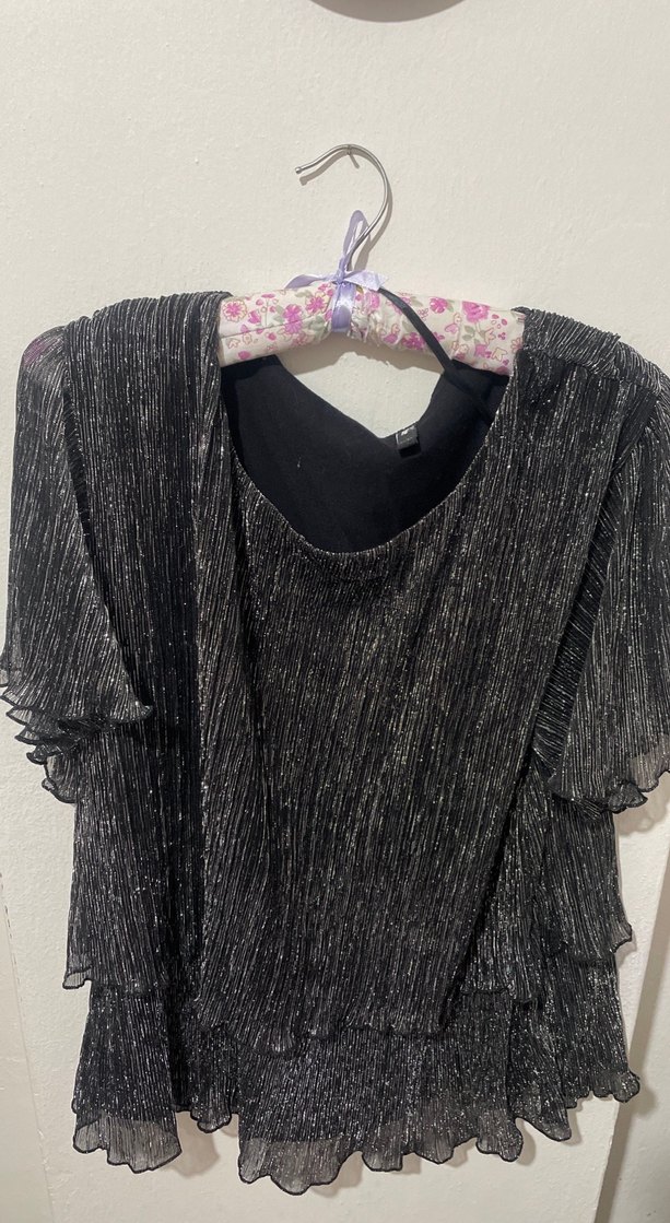 Gri Pilili Uzun Kollu Kadın Bluz - Görsel 2