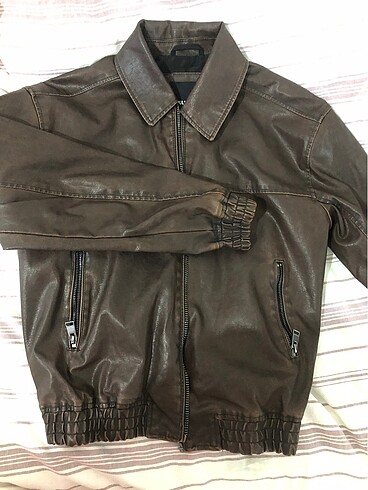 Pull and Bear Pull and bear acı kahve deri ceket