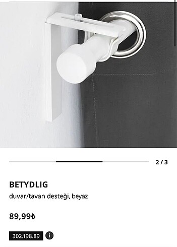 Ikea Perde askı seti