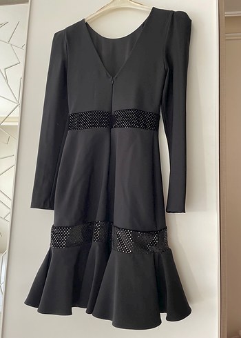 Uzun Kollu Siyah Gotik Gece Elbisesi - Görsel 3