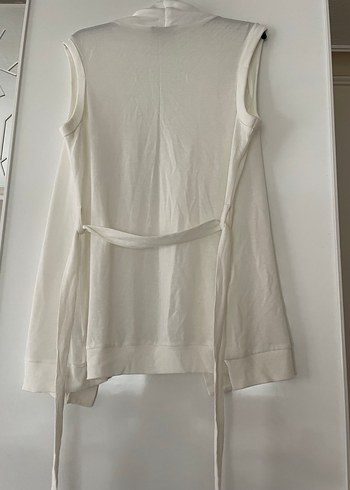 Düğmeli Beyaz Kadın Yelek - Görsel 2