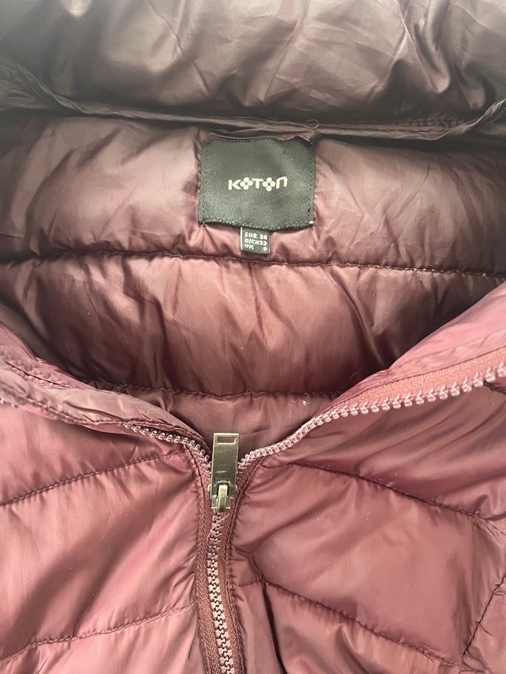 Bordo Fermuarlı Kadın Mont - Görsel 3