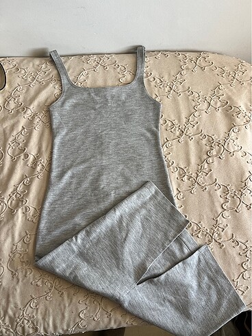 Gri midi elbise zara