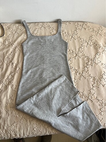 Zara Gri midi elbise zara