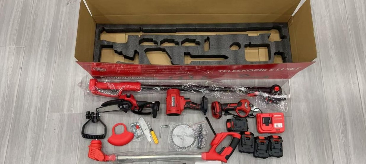 Şarjlı Testere ve Budama Makası 5 Li Bahçe Seti - Görsel 2