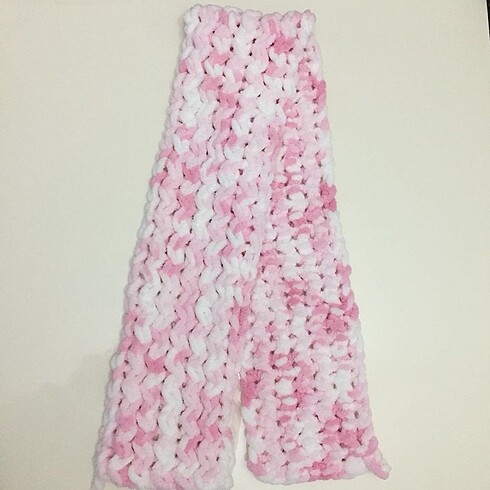 Pembe-Beyaz Yumuşacık sıcacık tutan yumuş atkı - Görsel 2