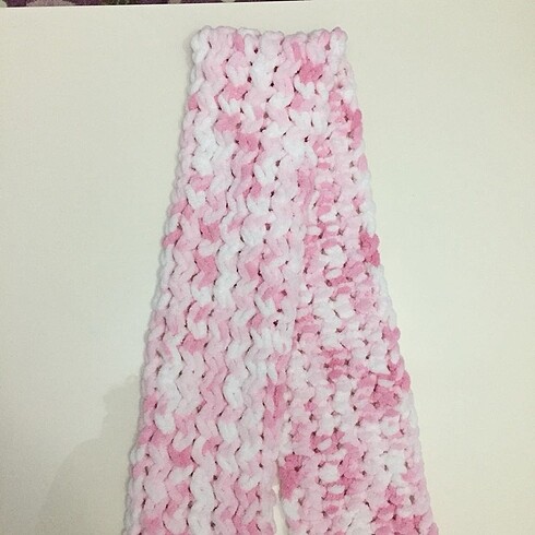 Pembe-Beyaz Yumuşacık sıcacık tutan yumuş atkı - Görsel 4