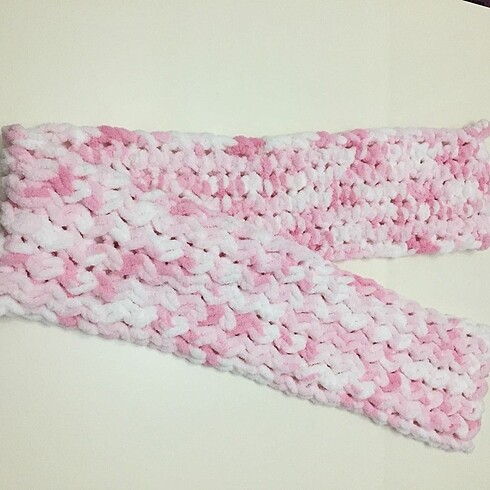 Pembe-Beyaz Yumuşacık sıcacık tutan yumuş atkı - Görsel 5