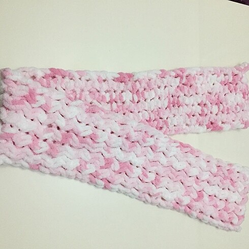 Pembe-Beyaz Yumuşacık sıcacık tutan yumuş atkı - Görsel 7