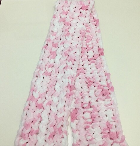 Pembe-Beyaz Yumuşacık sıcacık tutan yumuş atkı - Görsel 6