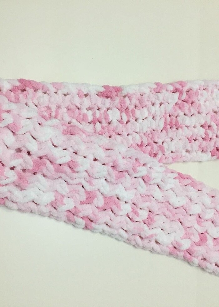 Pembe-Beyaz Yumuşacık sıcacık tutan yumuş atkı - Görsel 5