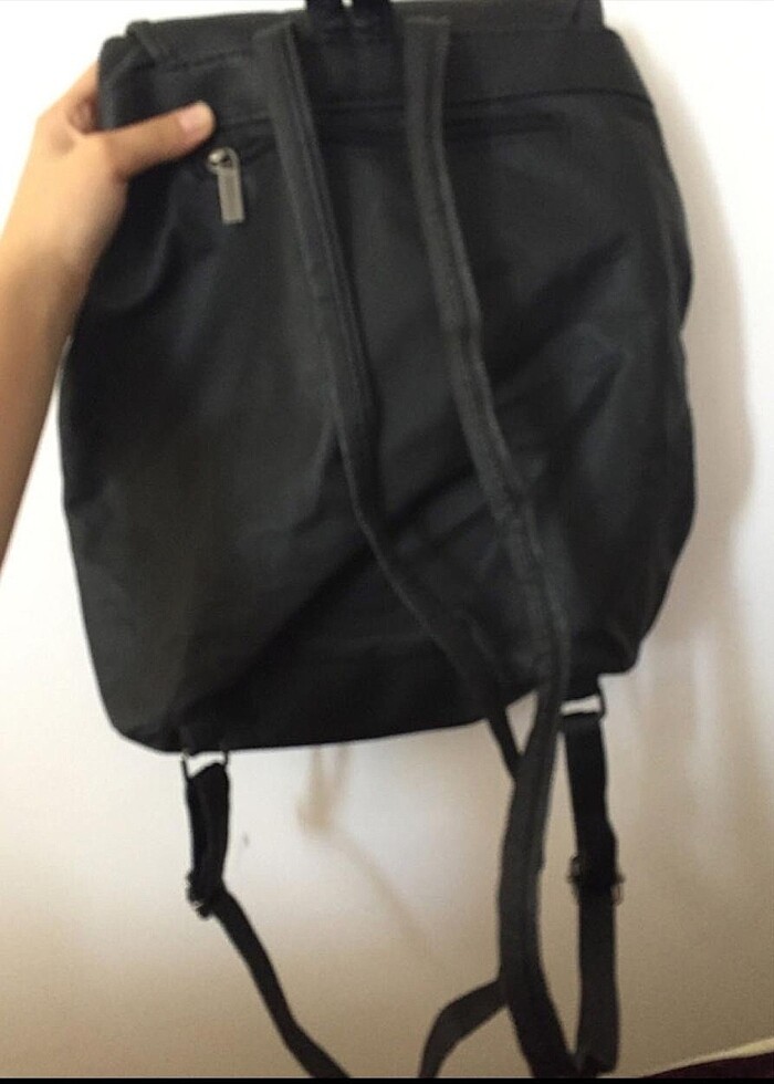 Siyah-Bej ikili sırt çantası - Görsel 3