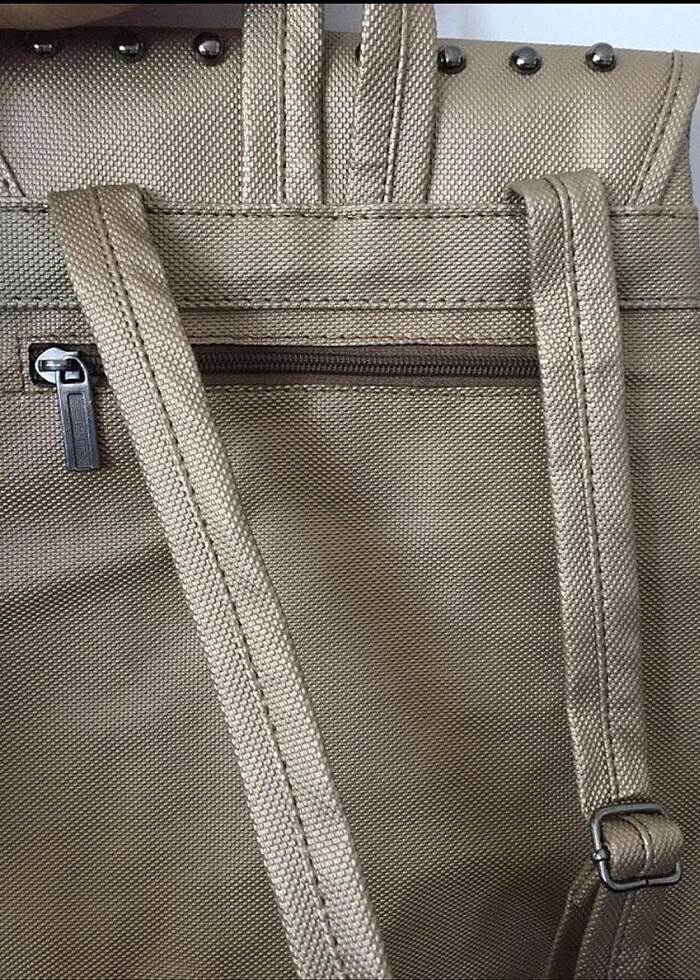 Siyah-Bej ikili sırt çantası - Görsel 4