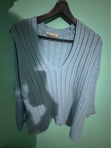 Bebe mavisi ince kazak - Görsel 2