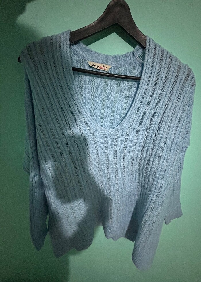 Bebe mavisi ince kazak - Görsel 2