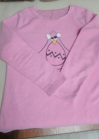 Kız Çocuk Pembe Uzun Kollu Sweatshirt - Görsel 3