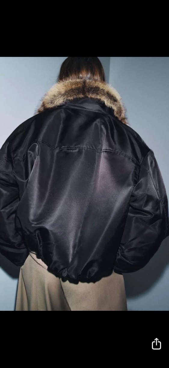 Kahverengi Yakalı Kadın Suni Kürk Midi Ceket - Görsel 3